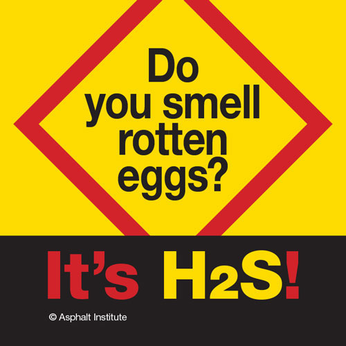 H2S HHSTKR3 PK-6 Sticker Do You Smell Rotten Eggs?  (Red Square) Pack of 6